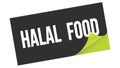 HALAL FOOD text on black green sticker stamp