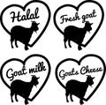 Halal goats, milk, cheese and organic meat logos