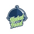Halal permissible food logo for Muslim Products. vector illustration Royalty Free Stock Photo