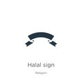 Halal sign icon vector. Trendy flat halal sign icon from religion collection isolated on white background. Vector illustration can Royalty Free Stock Photo