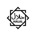 Halal sign label isolated on white background.