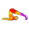 Halasana Yoga Colorful Logo