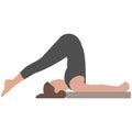 Halasana yoga fitness pose vector illustration isolated on white Royalty Free Stock Photo