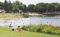 Halberstadt Germany people enjoying summer at lake