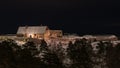 Halden/Ostfold/ Norway 02 February 2021 Fredriksten Fortress in Halden on a very cold winter evening Royalty Free Stock Photo