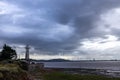 Hale village lighthouse during stormy weather Royalty Free Stock Photo