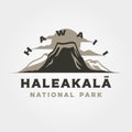 haleakala travel outdoor logo vintage vector illustration design Royalty Free Stock Photo