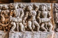 Music band sculpture at Hoysaleswara Temple, Halebidu, Karnatake, India