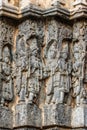 Statues on side of Hoysaleswara Temple, Halebidu, Karnatake, India Royalty Free Stock Photo