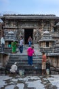 Cleaning steps of Mandapam at Hoysaleswara Temple, Halebidu, Karnatake, India