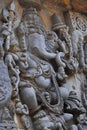 Halebidu wall panel relief Royalty Free Stock Photo