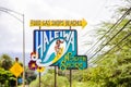 Colorful town sign of Haleiwa, Oahu, Hawaii Royalty Free Stock Photo