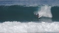 HALEIWA, UNITED STATES OF AMERICA - DECEMBER, 7, 2017: surfer closeout barrel pipe hawaii