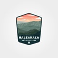 Halekala national park logo vector symbol illustration design, united states sticker patch design