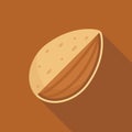 Half Almond Nut Flat Vector Illustration Royalty Free Stock Photo