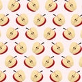 half apple fruit seamless pattern Royalty Free Stock Photo
