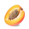 Half of apricot fruit isolated on white background. Clipping path Royalty Free Stock Photo