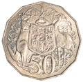 Half australian dollar coin Royalty Free Stock Photo