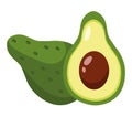 half avocado illustration