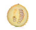 Half of Baby Jackfruit,Gac fruit isolated on white