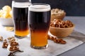 Half and half beer cocktail with lager and dark stout Royalty Free Stock Photo
