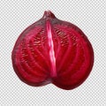 Half beetroot isolated on transparent background Royalty Free Stock Photo