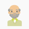 Half Body Grandfather Avatar Vector