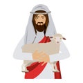 Half body jesus carrying a sheep