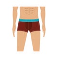 half body men with swimming trunks