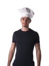 Half Body Portrait of Young Male Chef Wearing White Hat Royalty Free Stock Photo