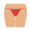 half body women with red tanga