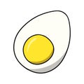 Half of a boiled chicken egg, vector illustration in cartoon Royalty Free Stock Photo