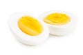 half a boiled egg isolated on a white background Royalty Free Stock Photo