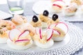 Half boiled eggs stuffed with fillings Royalty Free Stock Photo