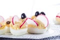 Half boiled eggs stuffed with fillings Royalty Free Stock Photo