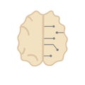Half of brain with circuits, artificial intelligence concept Royalty Free Stock Photo