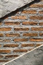 Half brick half concrete wall Royalty Free Stock Photo