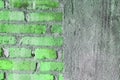 Half Brick wall and half concrete texture Royalty Free Stock Photo