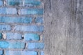 Half Brick wall and half concrete texture Royalty Free Stock Photo