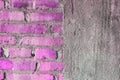 Half Brick wall and half concrete texture Royalty Free Stock Photo