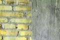 Half Brick wall and half concrete texture Royalty Free Stock Photo