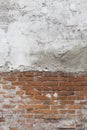 half brick wall half plaster background Royalty Free Stock Photo