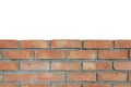 Half brick wall  on white background Royalty Free Stock Photo