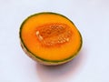 Cantaloupe melon fruit rock-melon muskmelon sweet-melon ambrosia-melon panspek kharbooja cantalupo cucumis melo reticulatus photo Royalty Free Stock Photo