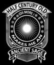 Half century old ancient sage graphic