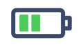Half Charged Battery Level Indicator Icon, Power Status Energy Use, vector design Generative AI Royalty Free Stock Photo