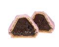 Half chocolate waffer sweets isolated on the white background Royalty Free Stock Photo