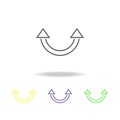 half circle arrows multicolored icons. Thin line icon for website design and app development. Premium colored web icon with shadow Royalty Free Stock Photo