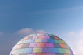 Half circle with coloured tiles and a sky background Royalty Free Stock Photo