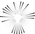 half circle irregular rays with circular empty space in center Royalty Free Stock Photo